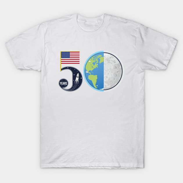 50th Anniversary Apollo 11 Mission T-Shirt by FunawayHit